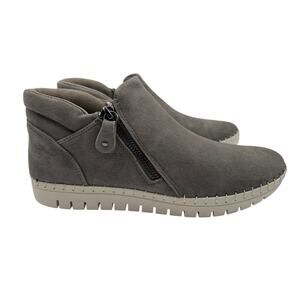 BELLA VITA WOMENS CAMBERLY ATHLEISURE BOOTIE GRAY SUEDE LEATHER 8M NEW